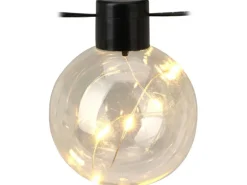 LED-Party-Beleuchtung 10 Glühbirnen mit Timer-Funktion 7,5 m Transparent