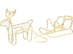 LED-Silhouetten-Figur Rentier mit Schlitten Transparent