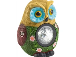 LED-Solarleuchte Orune Eule Grün-Gelb