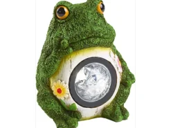 LED-Solarleuchte Orune Frosch Grün-Weiß