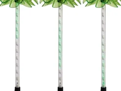 LED-Solarspieß Vallermosa mit grüner Dekoblume