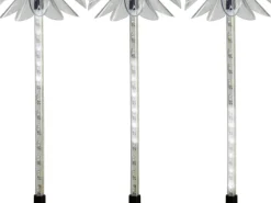 LED-Solarspieß Vallermosa mit weißer Dekoblume