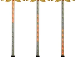 LED-Solarspieß Vallermosa mit gelber Dekoblume