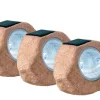 LED-Solarstein Varallo 3er-Set Braun