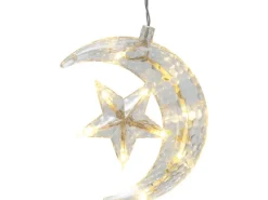 LED-Vorhang Sterne und Mond 120 LEDs Warmweiß Transparentes Kabel 7 m
