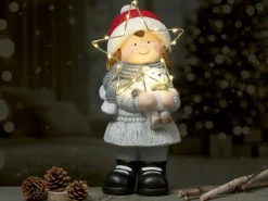LED-Weihnachtsfigur Mädchen 20 cm x 19,5 cm x 42,5 cm
