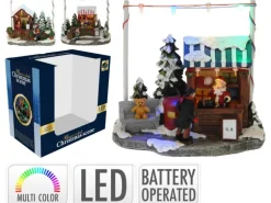 LED-Weihnachtsszene mit 7 bunten Dioden Innen Batteriebetrieben