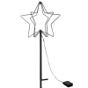Lex 75 cm LED Gartenfigur Stern Metall Lichterstern Batterie Leuchtstern In-Outdoor