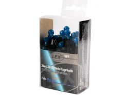 Lex 20er LED Batterie Kugelkette Lichterkette Blau Kugeln Batterie Beleuchtung