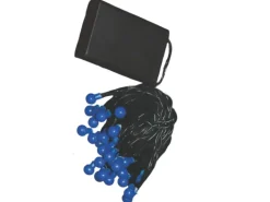 Lex 20er LED Batterie Kugelkette Lichterkette Blau Kugeln Batterie Beleuchtung