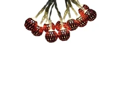 Lex 10er LED Kugel Lichterkette Batteriekette Weihnachten Beleuchtung Deko Rot