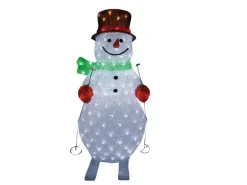 Lex XL LED Acryl Schneemann Figur 82cm Beleuchtet Weihnachtsdeko für Außen & Innen
