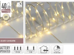 Lichterkette 40 LEDs Warmweiß