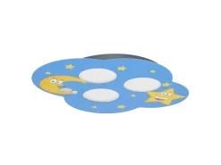 Lindby Deckenlampe Thorke 9950945 Dimmbar in Blau aus Metall 3-flammig GX53 Kinderzimmerleuchte