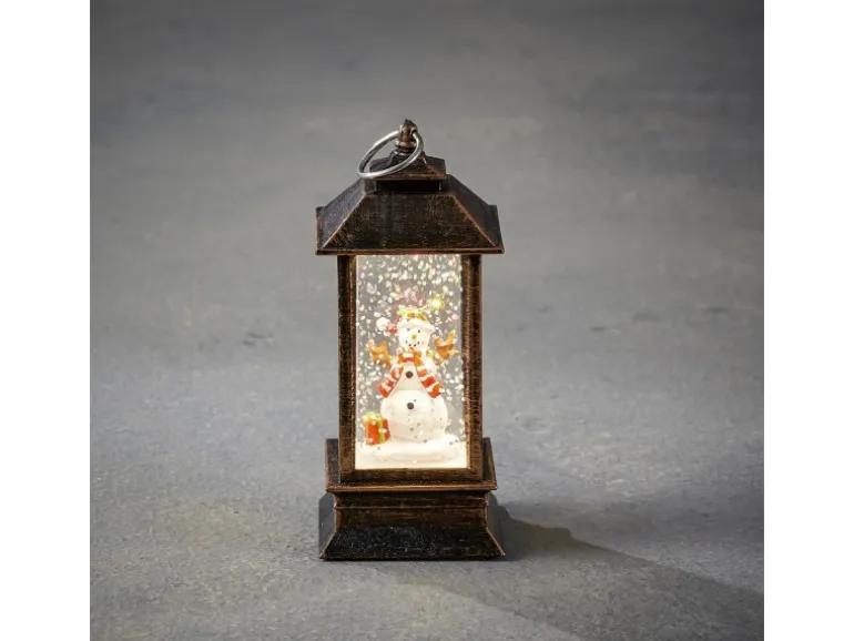 Luca Lighting Laterne Winterszenerie Antik Warm Weiß 3-fach Sortiert