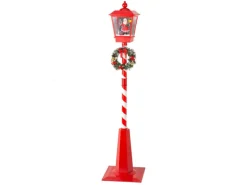 Lumineo LED-Laterne Weihnachts-Motiv 180 cm Rot-Weiß-Grün