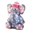 Lumineo Leuchtfigur Elefant 70 LEDs Kaltweiß 33 cm x 32,5 cm x 46 cm Grau