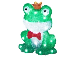 Lumineo Leuchtfigur Frosch 40 LEDs Kaltweiß 18,5 cm x 23,2 cm x 28 cm Grün
