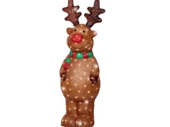 Lumineo Leuchtfigur Rentier 180 LEDs Kaltweiß 33 cm x 36 cm x 115 cm Braun