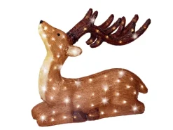 Lumineo Leuchtfigur Rentier 120 LEDs Kaltweiß 18 cm x 52 cm x 56 cm Braun