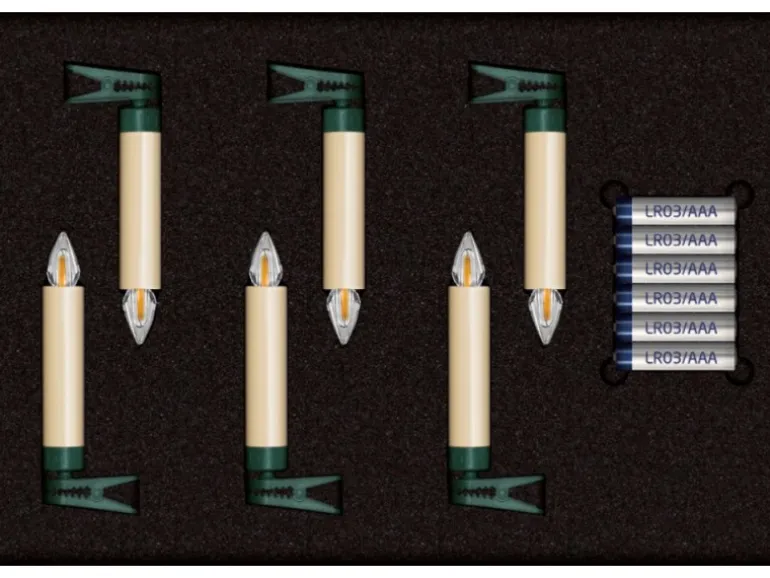 Lumix Christbaumkerzen Superlight Flame 6er-Erweiterungs-Set Warmweiß