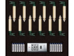 Lumix Christbaumkerzen Superlight Flame 12er-Basis-Set m. Fernbedienung Warmweiß