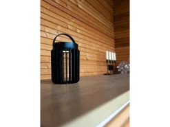 Lutec LED-Solar-Außentischleuchte Kozy 1-flammig Schwarz Ø 13,7 cm x 18,6 cm