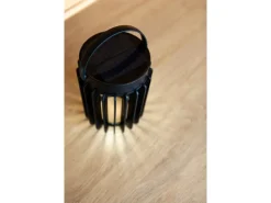 Lutec LED-Solar-Außentischleuchte Kozy 1-flammig Schwarz Ø 13,7 cm x 18,6 cm