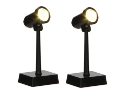 Luville Miniatur-Strahler Warmweiß 3 cm x 2 cm x 7 cm Schwarz 2 Stück