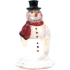 Luville Weihnachtsdorf Miniatur Beleuchteter Schneemann 4,5 cm x 4,5 cm x 8 cm