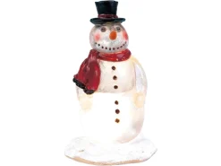 Luville Weihnachtsdorf Miniatur Beleuchteter Schneemann 4,5 cm x 4,5 cm x 8 cm