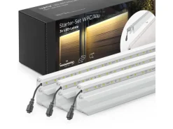 LyghtUp LED-Zaunbeleuchtung Set 3 x LED-Leiste 173,3 cm Netzteil Silber