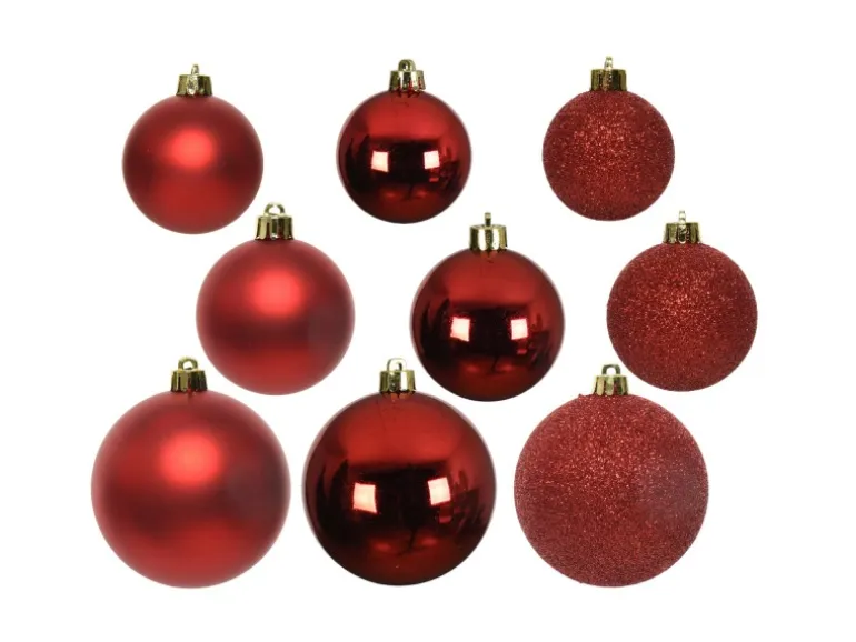 Marelida Christbaumkugel Weihnachtskugel Bruchfest Glänzend Matt Glitzernd Rot 26er Außen