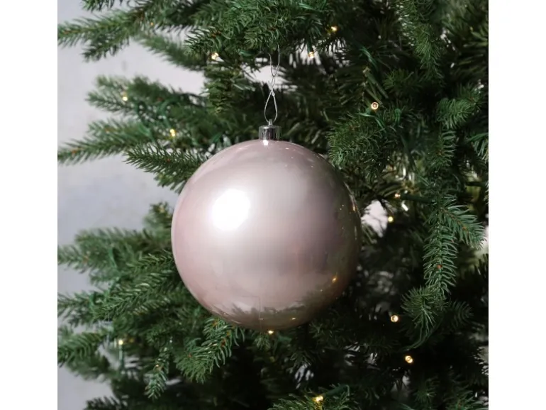 Marelida Christbaumkugel Weihnachtskugel Bruchfest 14cm Glänzend Für Außen Puderrosa