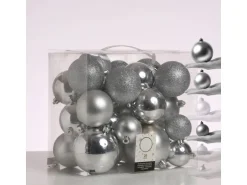 Marelida Christbaumkugel Weihnachtskugel Bruchfest Glänzend Matt Glitzernd Silber 26er