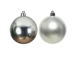 Marelida Christbaumkugel Weihnachtskugel Glas 6cm Glänzend Matt Silber 20er Set Baumkugel