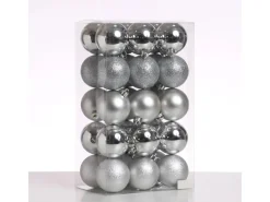 Marelida Christbaumkugeln Weihnachtskugeln Baumschmuck Bruchfest 6cm Silber 30Stück