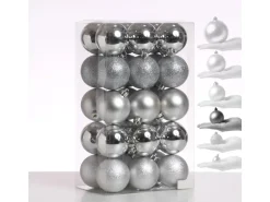 Marelida Christbaumkugeln Weihnachtskugeln Baumschmuck Bruchfest 6cm Silber 30Stück