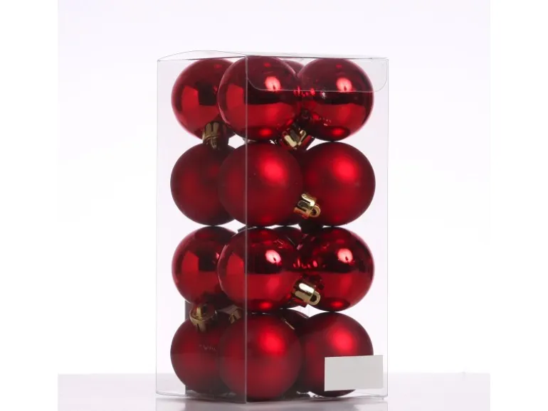 Marelida Christbaumkugeln Weihnachtskugeln Christbaumschmuck Kunststoff 4cm Rot 16St