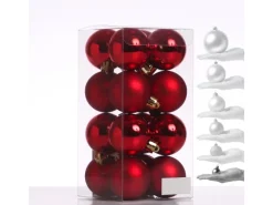 Marelida Christbaumkugeln Weihnachtskugeln Christbaumschmuck Kunststoff 4cm Rot 16St