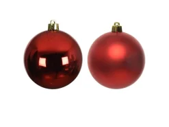 Marelida Christbaumkugeln Weihnachtskugeln Christbaumschmuck Kunststoff Rot 10cm 4St