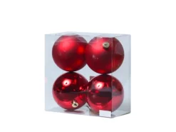 Marelida Christbaumkugeln Weihnachtskugeln Christbaumschmuck Kunststoff Rot 10cm 4St