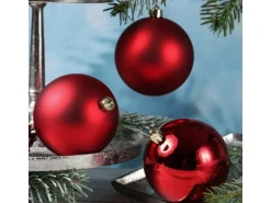Marelida Christbaumkugeln Weihnachtskugeln Christbaumschmuck Kunststoff Rot 10cm 4St