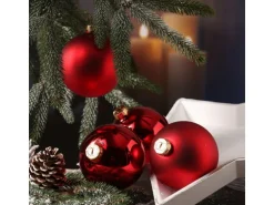 Marelida Christbaumkugeln Weihnachtskugeln Christbaumschmuck Kunststoff Rot 10cm 4St