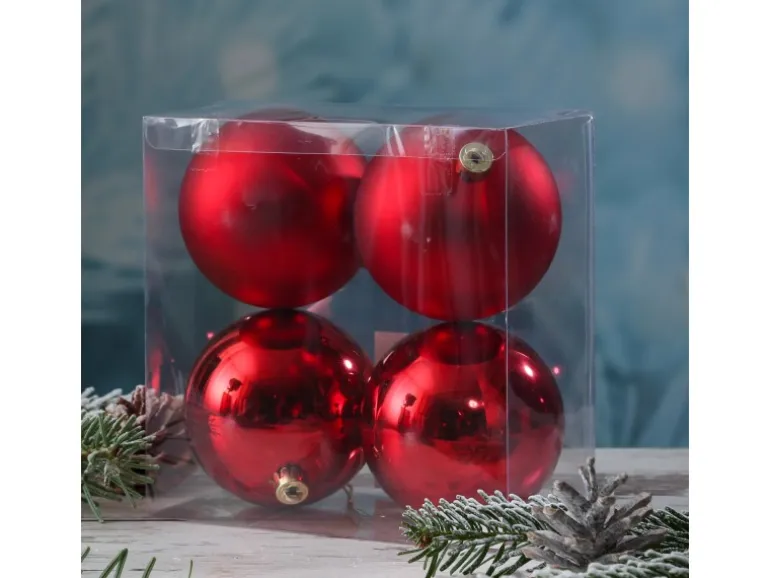 Marelida Christbaumkugeln Weihnachtskugeln Christbaumschmuck Kunststoff Rot 10cm 4St