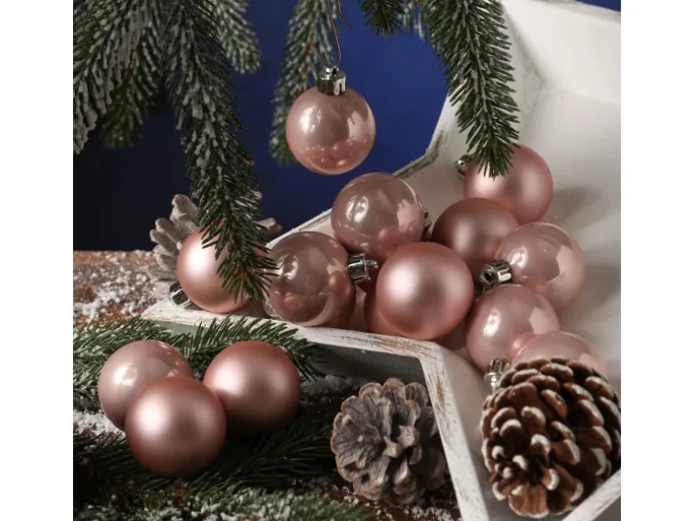 Marelida Christbaumkugeln Weihnachtskugeln Christbaumschmuck Kunststoff 4cm Rosa 16St
