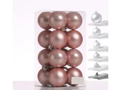 Marelida Christbaumkugeln Weihnachtskugeln Christbaumschmuck Kunststoff 4cm Rosa 16St