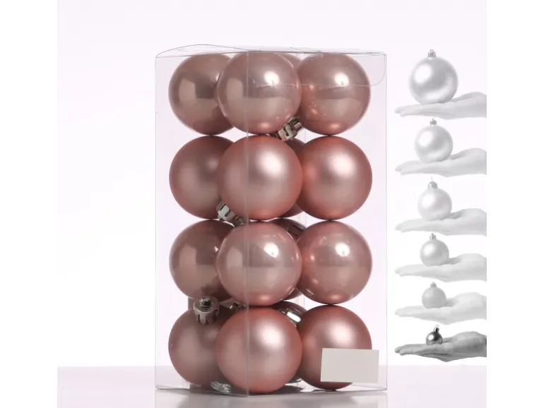 Marelida Christbaumkugeln Weihnachtskugeln Christbaumschmuck Kunststoff 4cm Rosa 16St