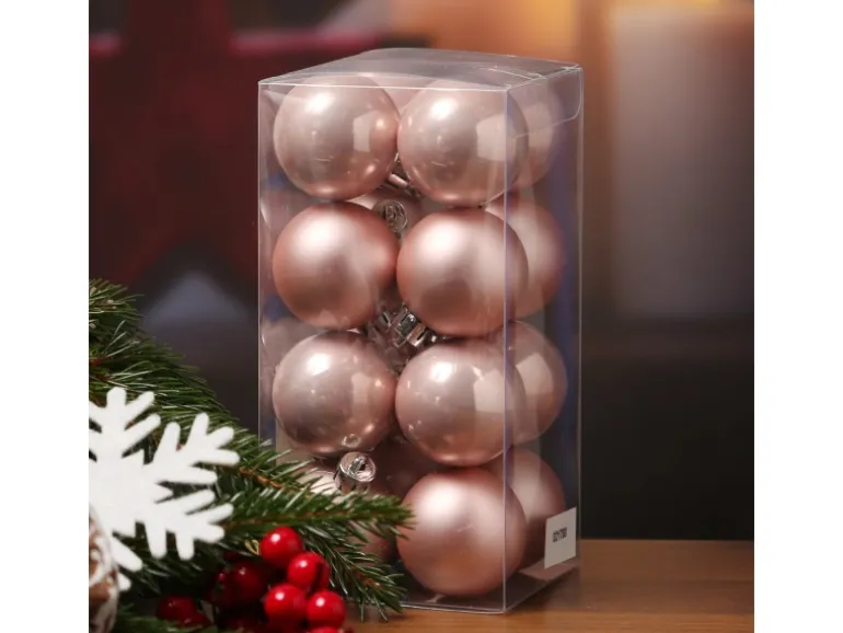 Marelida Christbaumkugeln Weihnachtskugeln Christbaumschmuck Kunststoff 4cm Rosa 16St