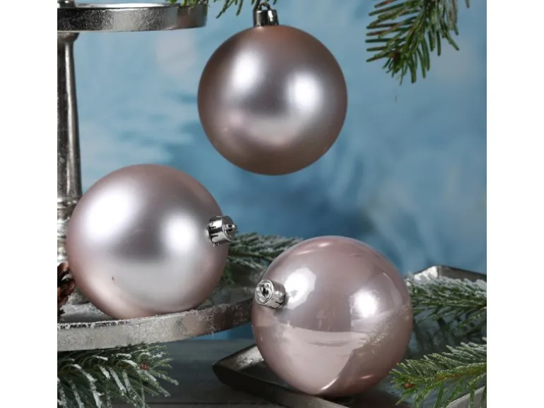 Marelida Christbaumkugeln Weihnachtskugeln Christbaumschmuck Kunststoff Rosa 10cm 4St